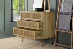 Zamora 3-drawer Wood Accent Cabinet with Woven Cane Natural