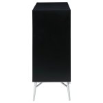 Josie 2-door Wood Sunburst Accent Cabinet Black and Silver