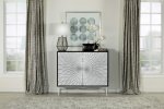 Josie 2-door Wood Sunburst Accent Cabinet Black and Silver