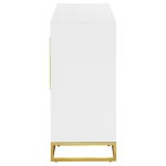 Elsa 2-door Wood Storage Accent Cabinet White and Gold