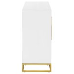 Elsa 2-door Wood Storage Accent Cabinet White and Gold