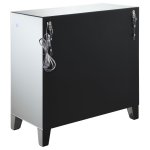 Arwen 2-drawer Mirrored LED Lighting Accent Cabinet Silver