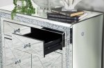 Arwen 2-drawer Mirrored LED Lighting Accent Cabinet Silver