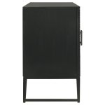 Riddell 4-door Wood Reeding Accent Cabinet Matte Black